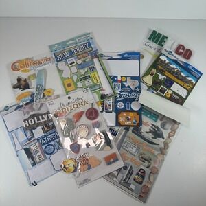 Travel Scrapbook Sticker Lot California Arizona Florida New Jersey Texas Mexico